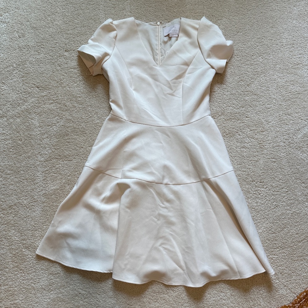 Gal Meets Glam Cream Flare Dress